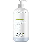 ATTITUDE Hair Conditioner for Sensitive Dry Scalp, Soothing Oat, Naturally Derived Ingredients, Dermatologically Tested, Vegan Detangler, Extra Gentle, Unscented, 32 Fl Oz