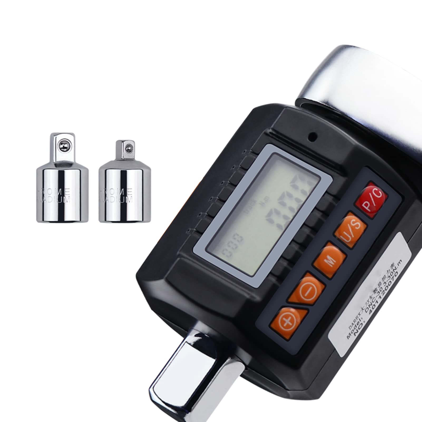 Plyisty Digital Wrench Adapter, High Accuracy Digital Meter Wrenches Adapter, with 1/4 3/8 1/2 inch Conversion Head and Screwdriver