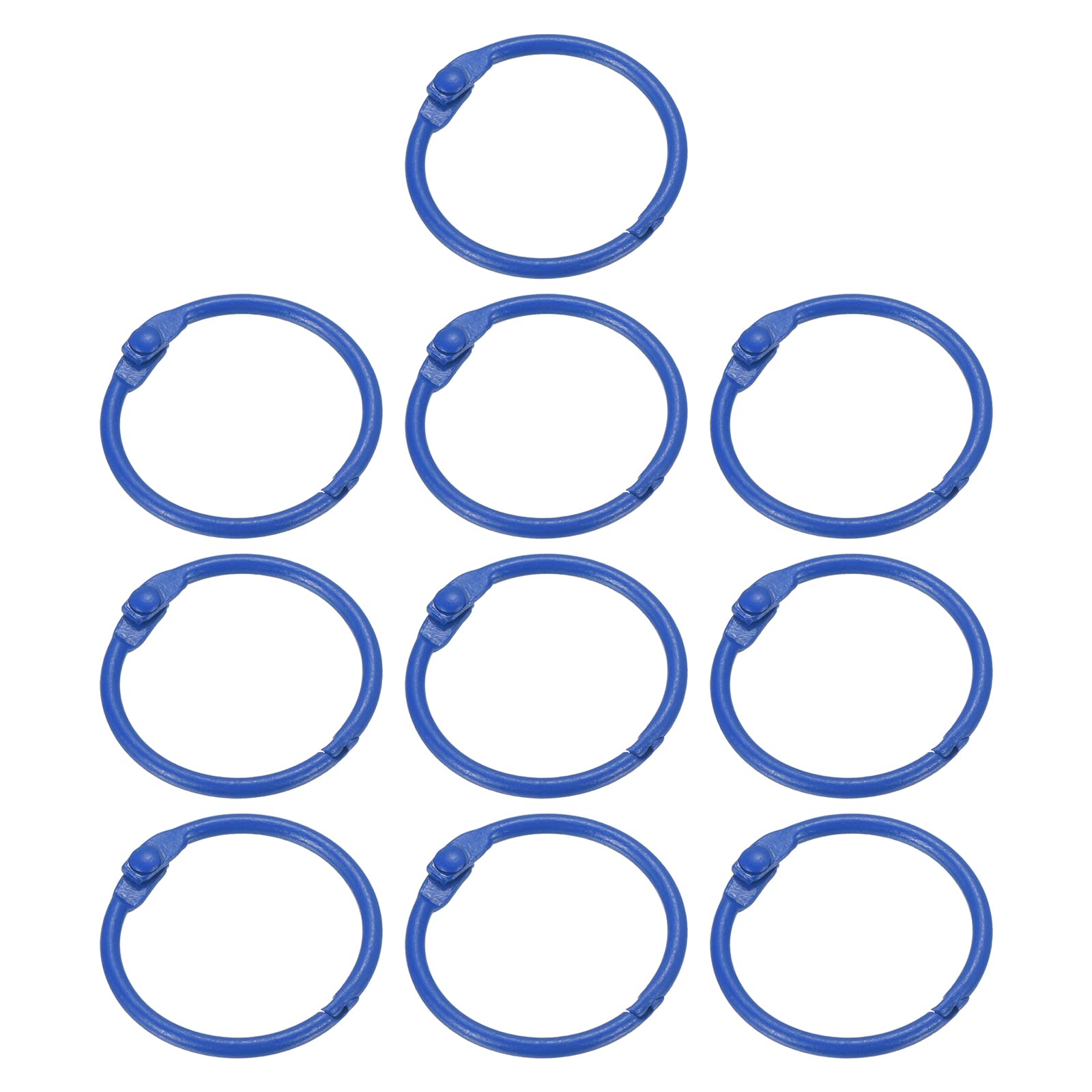 PATIKIL Loose Leaf Binder Rings 1 Inch, 10 Pack Metal Flash Card Book Binding Rings for Key Chain Index Card Scrapbooks, Bright Blue — image 1