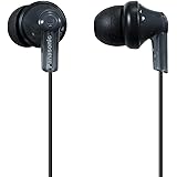 Panasonic ErgoFit In-Ear Earbud Headphones RP-HJE120K Dynamic Crystal-Clear Sound, Ergonomic Comfort-Fit, 9mm, Black, PACK, N