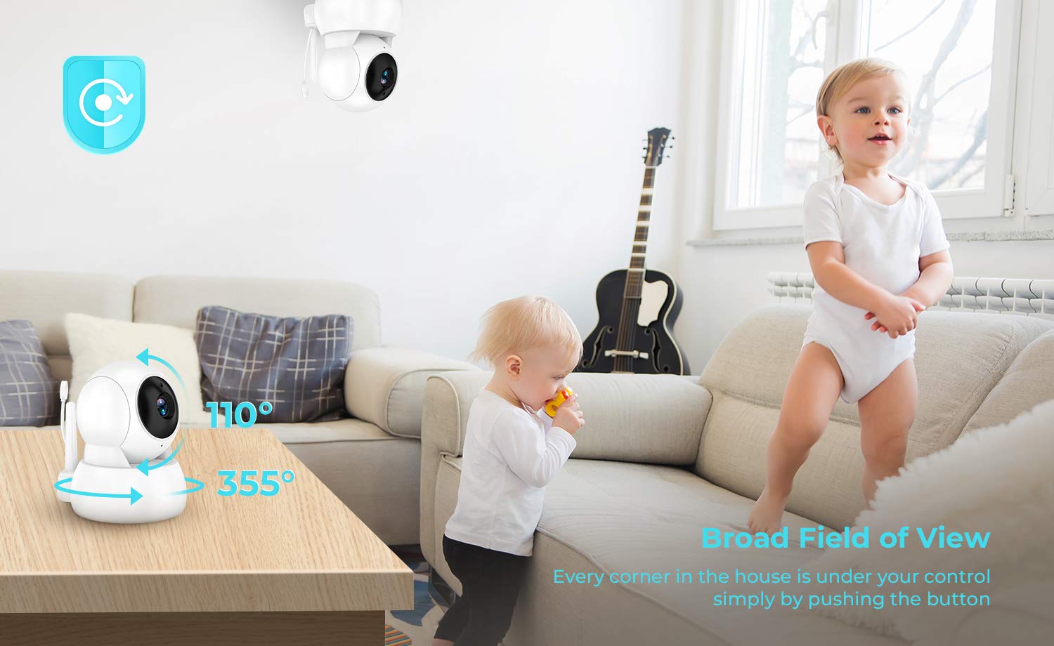 Baby Monitor, UOKIER 5" Video Baby Monitor with Camera and Audio, 1080P HD Baby Camera, 5200 mAh Battery, 1000ft Range, 2-Way Audio, Auto Night Vision, Temperature Monitoring, Lullabies : Baby