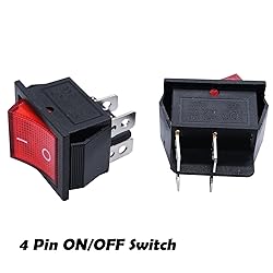 mxuteuk 3pcs AC110V/120V Rocker Switch DPST ON-Off