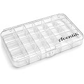Aventik Super Transparent Super Strong PC Fly Fishing Fly Box Multi-compartment Options Great Pocket Size 7.52X5.24X1.08inch Fishing Tackle Box Fishing Hook Box (24C)
