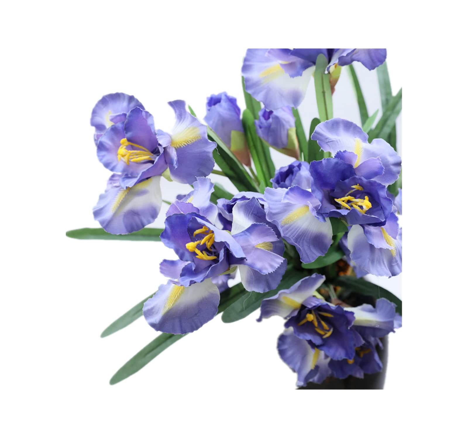 36" 3 pcs Artificial Iris Flower Silk Flower 9 Heads,Flower Bouquet,Long Stems Fake Flower for Real Looking Flower,Photo Props Home Party and Wedding Holding Flowers,Dining Table Centerpieces(Blue)