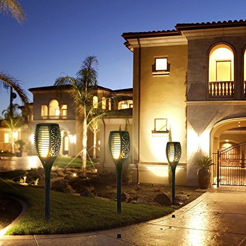 Aogist Solar Lights Upgraded, Flickering Flames Torch Lights Solar Light - Dancing Flame Lighting 96 LED Dusk to Dawn Flickering Tiki Torches Outdoor Waterproof Garden (2Pack) - Thumbnail 6