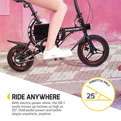 SwagCycle EB1 Classic Lightweight Aluminum Folding eBike with High
