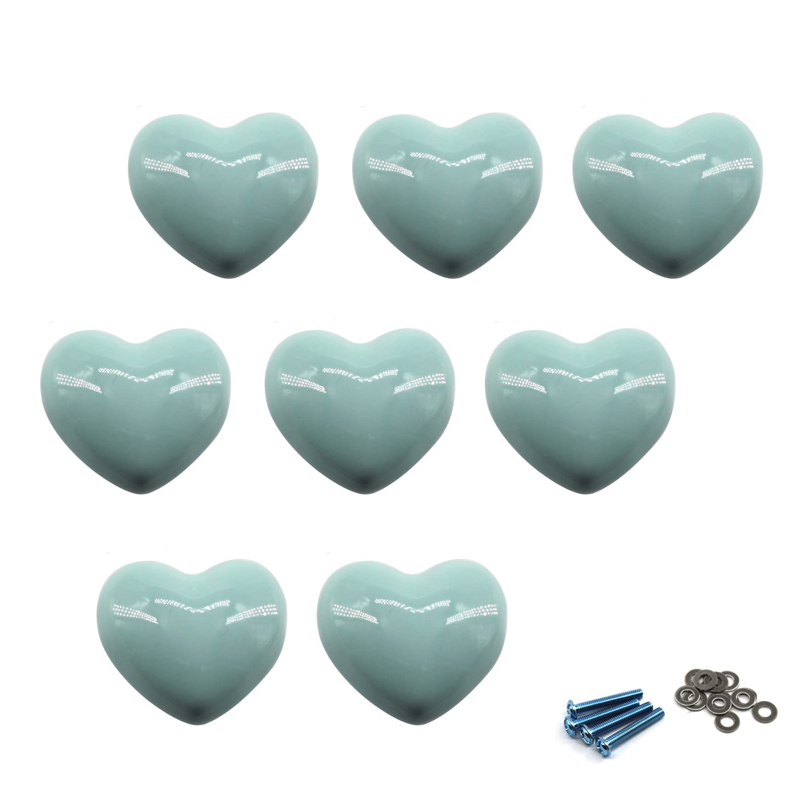Zerniple Door Knobs Ceramic Drawer Pull Handle Kids Room Cupboard Knobs with Screws (8 Pieces)