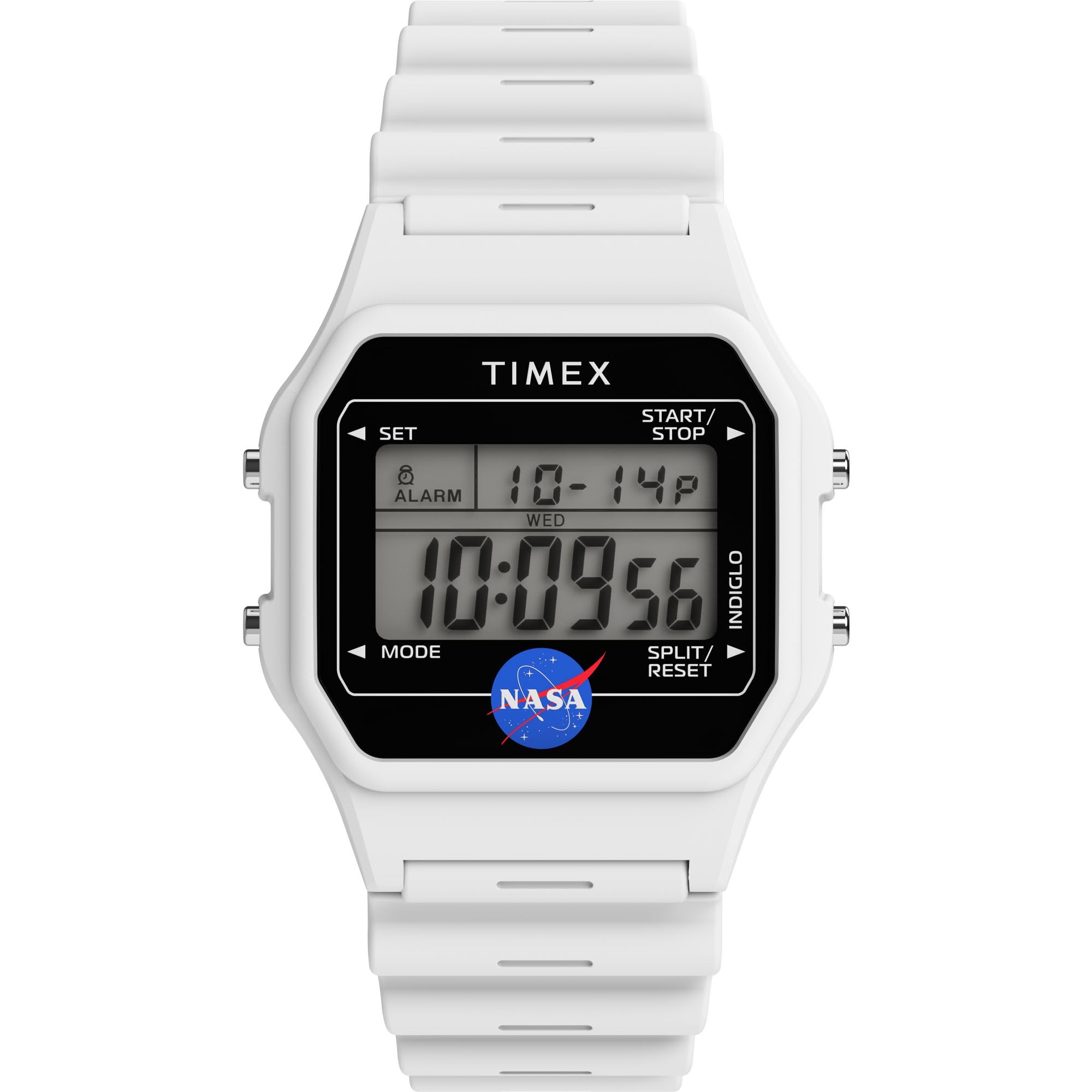 Timex NASA Men's Classic Digital 36mm Watch - White Strap Digital Dial White Case Image