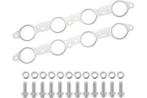 YEHERIT 12617944 LS MLS Exhaust Manifold Gasket & Bolts Kit Compatible with GMC Sierra Yukon, Chevy Silverado 1500 Suburban LS Header Gasket LS1 LS2 LS3 LS6 LQ4 LQ9 LM7 4.8L 5.3L 5.7L 6.0L 6.2L OEM# 12558573