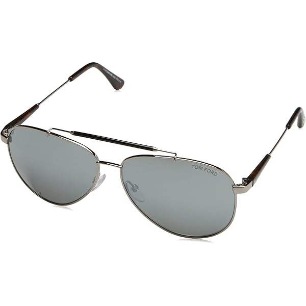 Tom Ford Aviator Sunglasses TF497 Indiana 18B Rhodium/Black