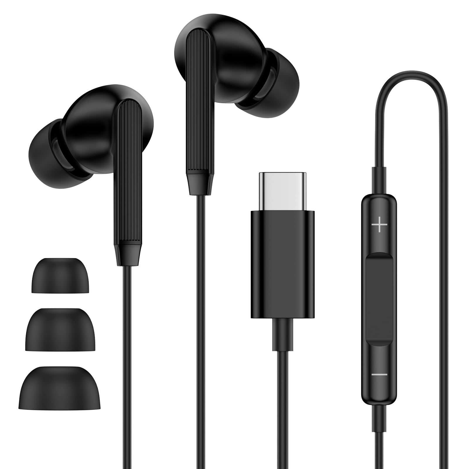 USB C Wired Earbuds for Samsung Galaxy S26 Ultra S26+ S25 FE A17 A16 5G A15 A14 A13 A56 A55 A54 A36 A35 S24 S23 S22 S21 Ear Buds, Type C Wired Headphones Earphone for iPhone 17e 17 Pro Max 16e 16 15