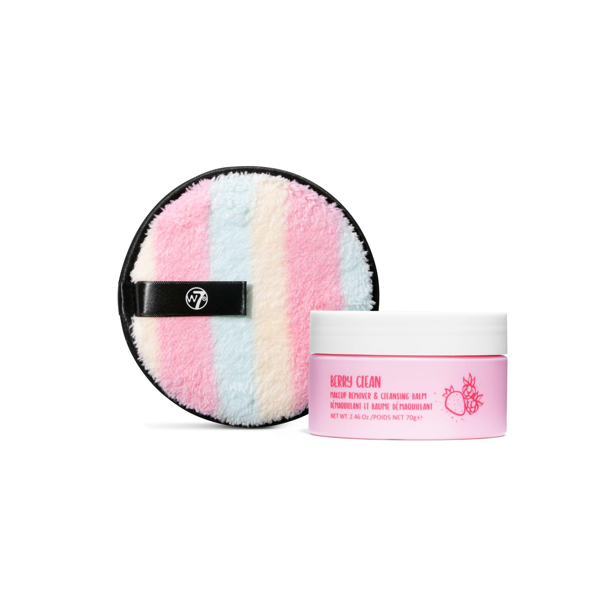 W7 Berry Clean Makeup Melt Set – Cleansing Balm & Remover Pad for a Berry Fresh Glow! - The Ultimate Makeup Melting Dream Team! - Gentle, Hydrating & Effortless