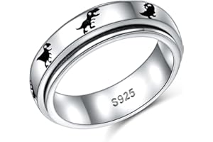 HOOHWE Anxiety Ring for Women, S925 Sterling Silver Fidget Rings for Anxiety for Women Spinner Rings Anxiety Fidget Jewelry Ring Boredom ADHD Autism Rings for Women Men Teens