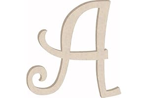 NEXTCRAFT Wooden Letter 4'' Small MDF Curlz Font, Unfinished A Wood Alphabet Letter Girl Craft Cutout, Nursery Decor Initial Shape