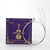 4/4 &amp; 3/4 Universal Violin Strings Set | Medium Gauge Premium Synthetic Core, Silver Wound D &amp; G, Aluminum Wound A, Rich Sound, Soft Feel, Concert-Tested, Power &amp; Projection (STEEL CORE)
