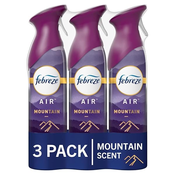 FEBREZE AIR MIST AIR FRESHENER SPRAY, ODOR-FIGHTING ROOM SPRAY, AIR FRESHENERS FOR HOME AND BATHROOM AND KITCHEN, AEROSOL CAN, MOUNTAIN SCENT, 8.8OZ, 3 COUNT