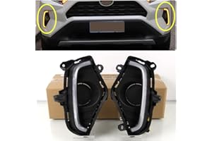 ECAHAYAKU LED DRL Fog Light For Toyota RAV4 2019-2023 Front Bumper Daytime Running Light Amber Turn Signal Light Driving Light Daylight (Not for RAV4 Adventure)