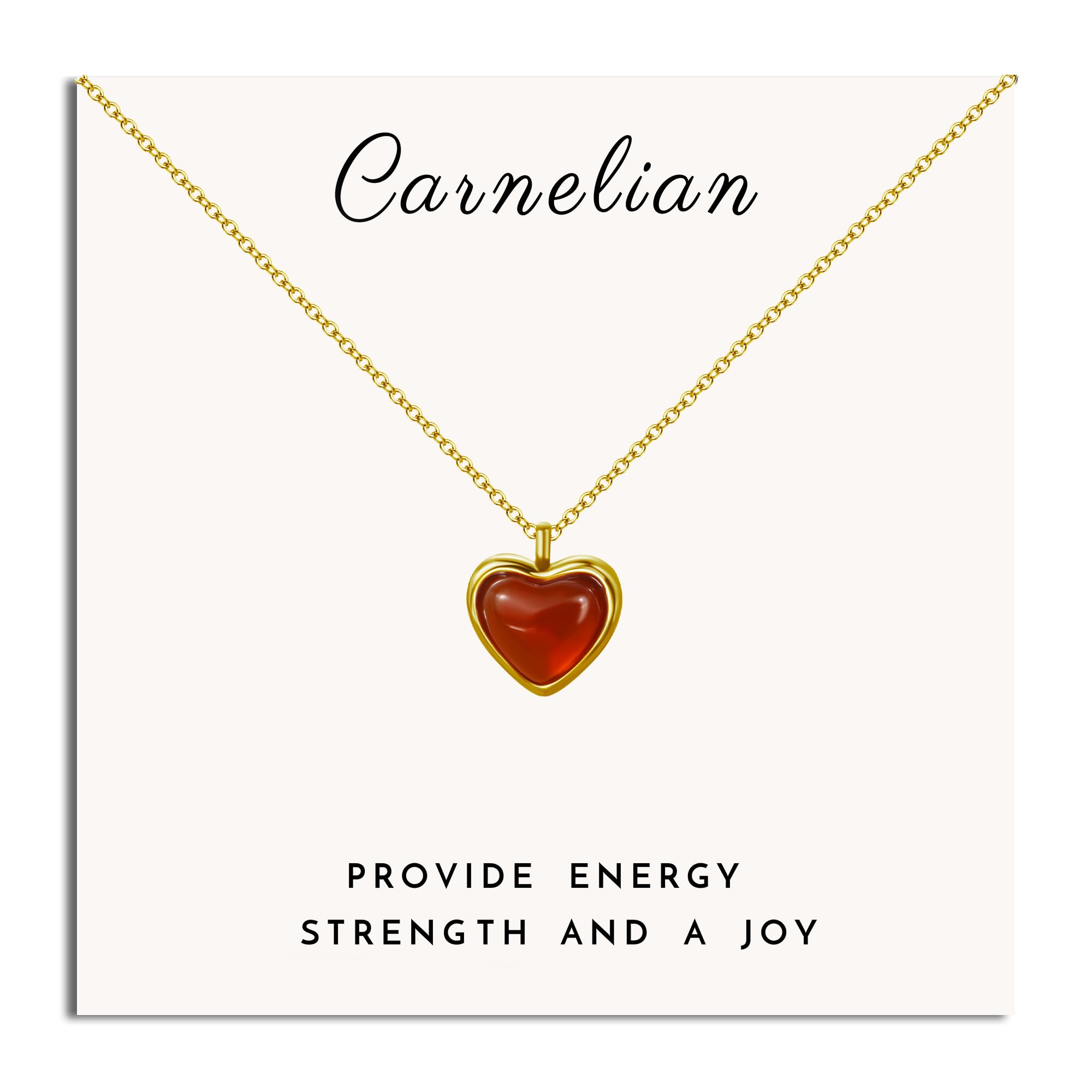 Photo 1 of SmileBelle Red Heart Carnelian Necklace for Girls, Gold Heart Necklaces for Women as Birthday Gifts, Red Necklaces for Carnelian Jewelry January Birthstone Jewelry for Anniversary BDAY Gifts