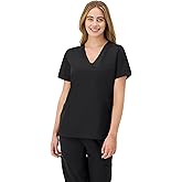 Hanes Women's Scrubs Healthcare Top, Moisture-Wicking Stretch Scrub Shirts, Ribbed Side Panels
