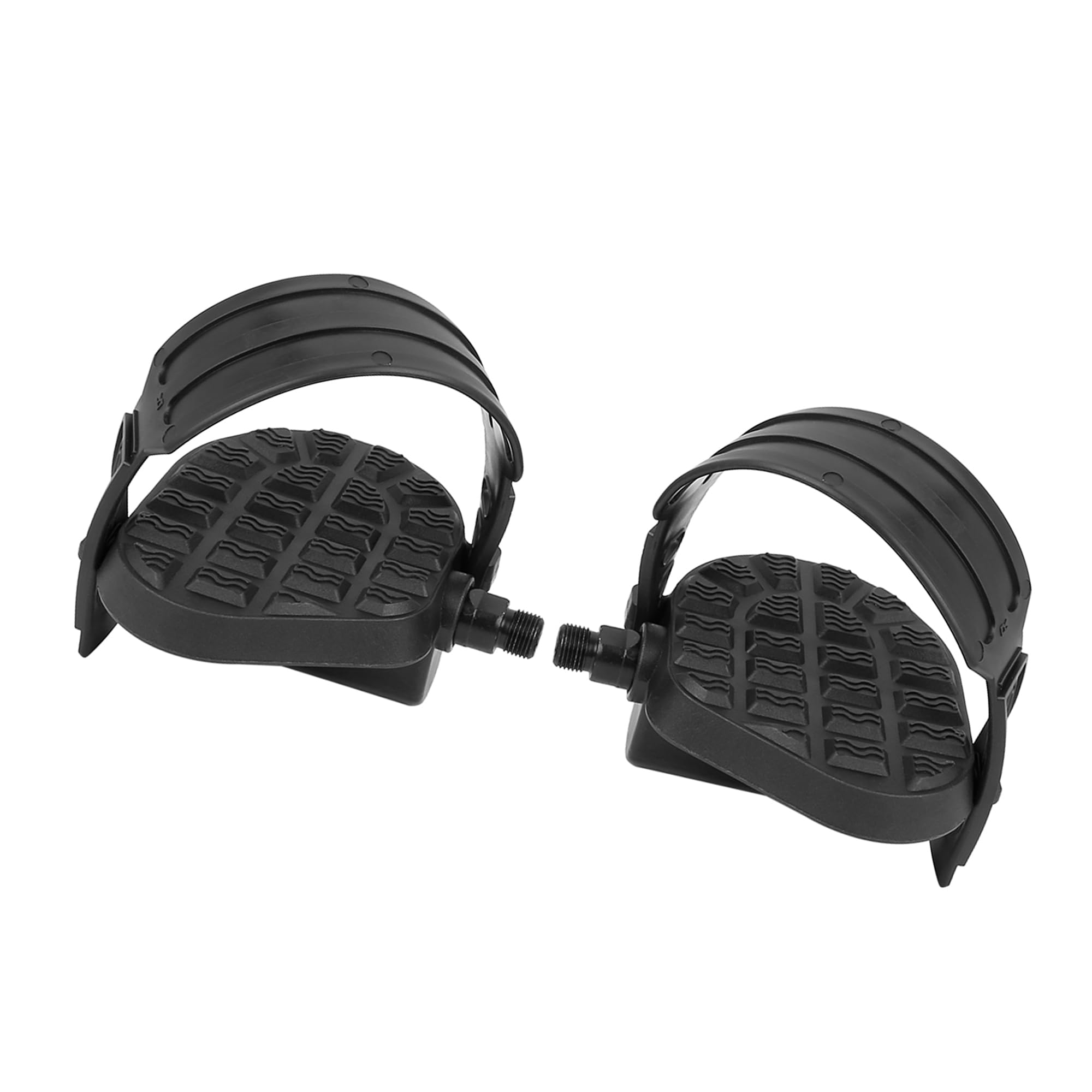 Hihaha Pedals 9/16'' Spindle Platform Non Slip with Belts Strap/1Pair