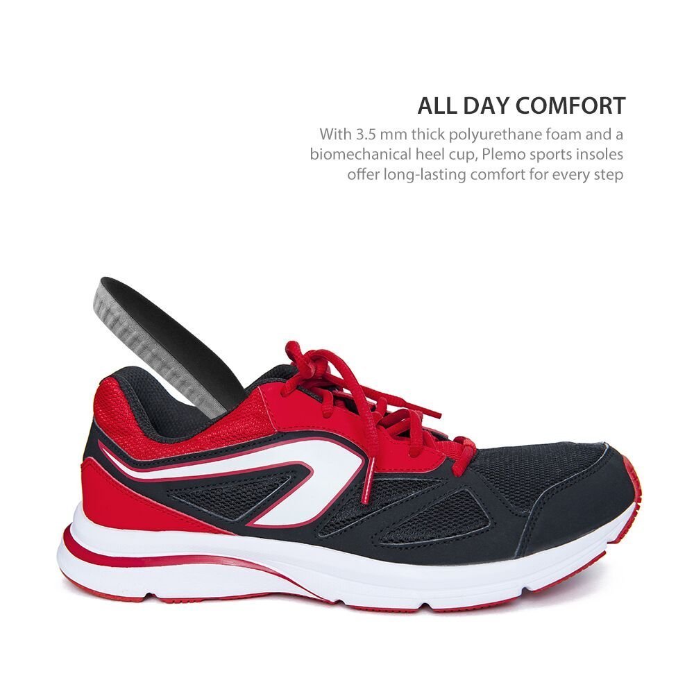 Plemo Gel Sports Shoe Insoles for Men, One Size Fits All with Cushioning Arch Support (Men Size 8 - 12)