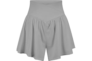 EZPERY Womens Crossover Athletic Shorts Flowy Running Shorts with Pockets Spandex Butterfly Workout Tennis Skorts