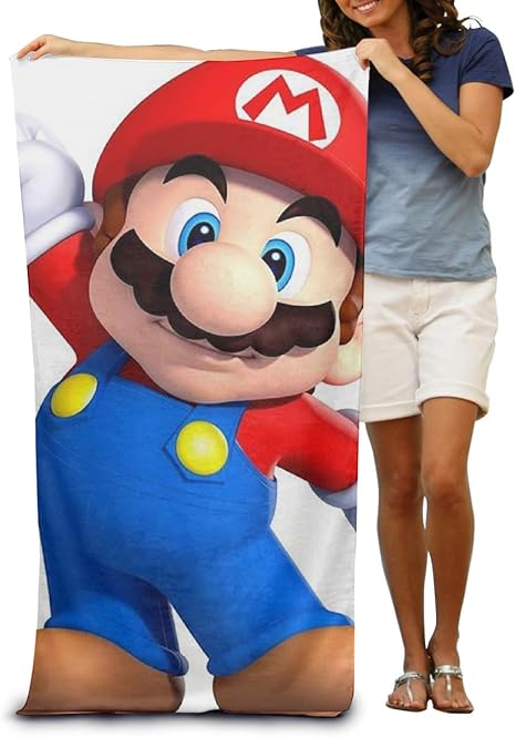 Amazon Co Jp Lbzyj ビーチタオル コットンプールタオル スーパーマリオビーチタオルブランケット付き ビーチタオル1枚 31インチ 51インチ ホーム キッチン