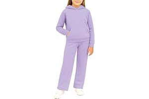 ELLA IN PINK Girls Tracksuit Set - Wide Leg Sweatpants With Hoodie - Soft Fleece Flare Sweatpants for Girls (Sizes 7–16)