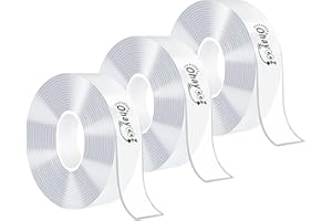 Ohayooz® Extra Strong Double Sided Tape Heavy Duty Removable 30FT, Clear Sticky Adhesive Nano Tape Tough Washable Waterproof Mounting Tape for Hanging Picture, Poster, Carpet, Photo Deco, Pack of 3