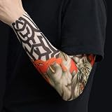 NINVVS 8pk Fake Tattoo Arm Sleeves Sunscreen Elastic Cool Body Art Red Festival view 6