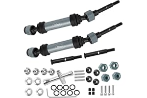 RCYouHott Steel #45 Rear Drive Shaft CVD Upgrades Part for ECX 1/10 2WD Ruckus,Axe,Brutus,Circuit,AMP MT,AMP DB,AMP Crush,K&N Torment,Front Axles Driveshaft with Hex,Titanium