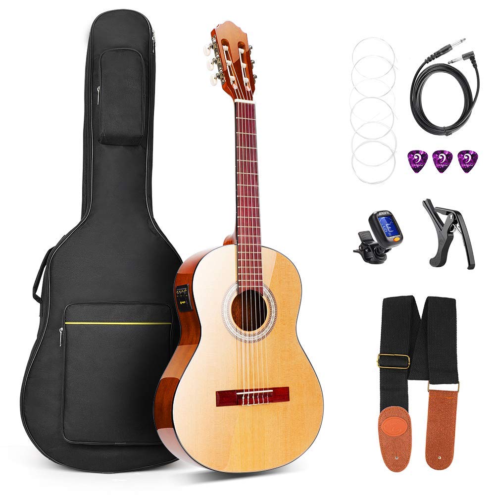 Classical Guitar Classical Guitar Acoustic Electric 36 Inch 34 Professional Best Natural Color Nylon String Guitars For Beginners By Vangoa - 