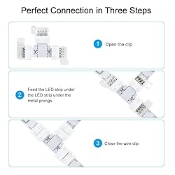 LightingWill 24Pack 4-Pin RGB LED Light Strip