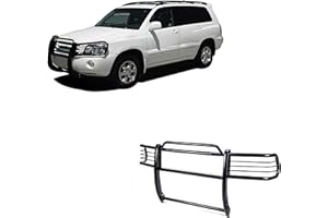 BLACK HORSE OFF ROAD Black Horse Grille brush Bumper Guard Modular Black Compatible with 2001-2007 Toyota Highlander-17TL26MA