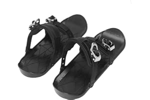 TIKATARER Mini Ski Skates, Short Thin Skating Skis with Adjustable Binding for Outdoor Skiing Snow Parks Cross Country Black 