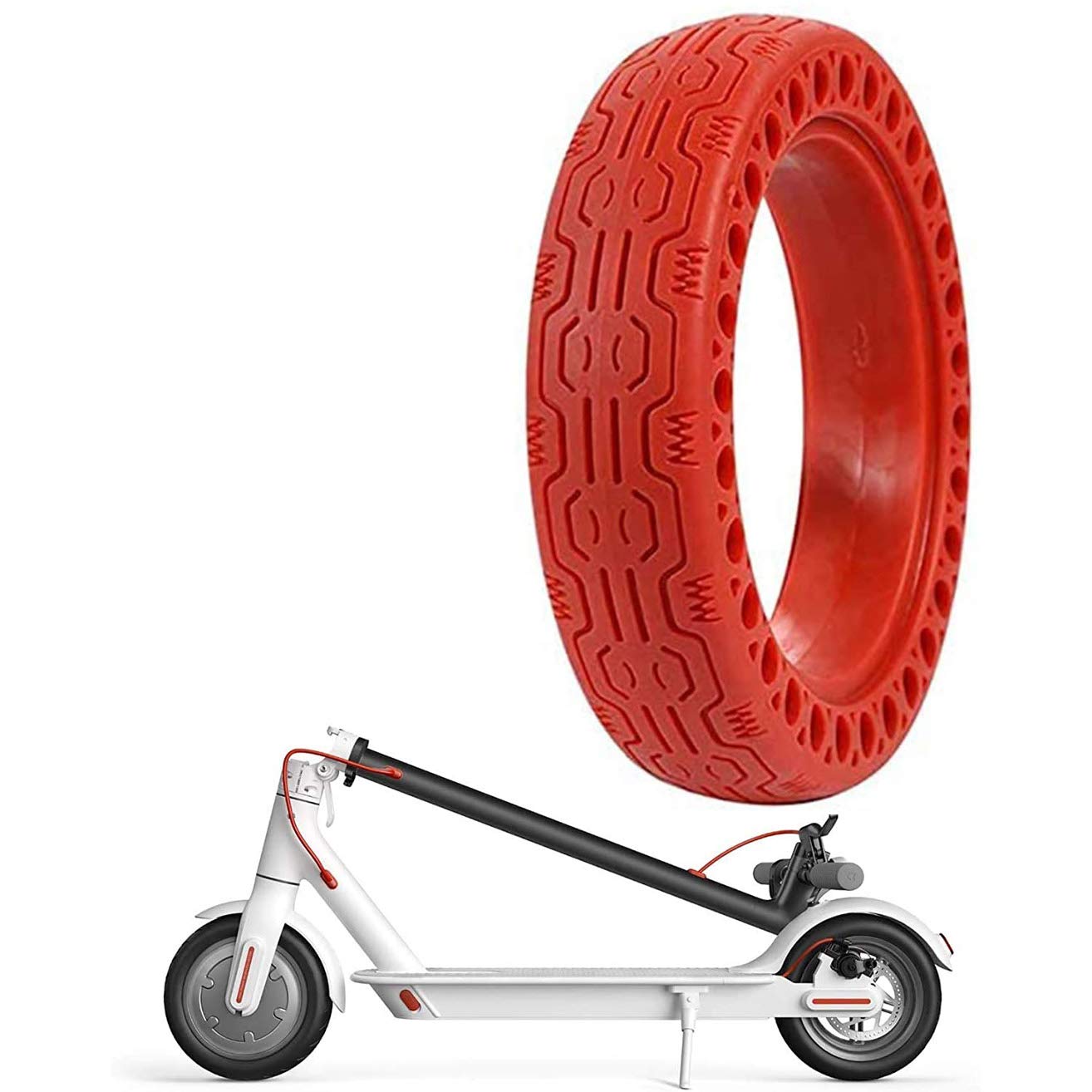 GLDYTIMES Solid Tire Replacement for Electric Scooter Xiaomi m365 / gotrax gxl V2, 8.5 inches Scooter Wheel's Replacement Explosion-Proof Solid Tire「One Piece 」 (Red)