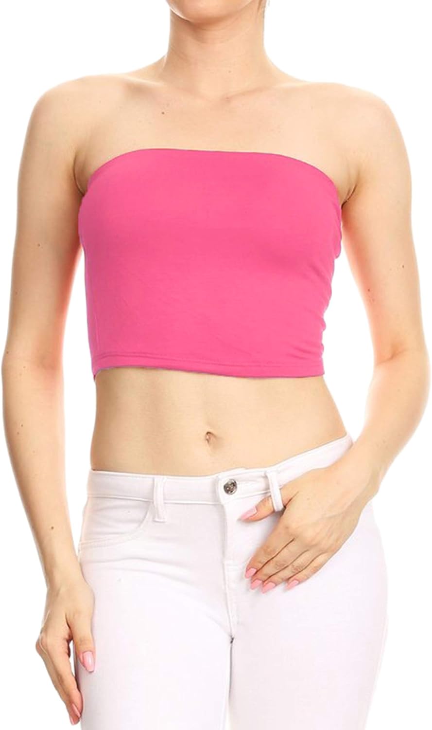 Imagenation Double Front Strapless Cropped Tube Top at Amazon Womenâs 