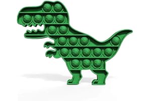 HILUDEER Pop Fidget Toys for Kids, Fidget Poppers Toys Sensory Squeeze Bubble Popping for Toddlers, Silicone Animal Dinosaur Toys Pop Anxiety and Stress Relief It for Boy Girls (Green Dinosaur)