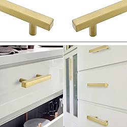 goldenwarm 5Pack Brushed Brass Cabinet Knobs