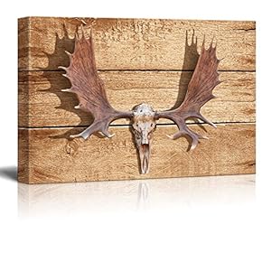 Rustic Canvas Wall Art - Elk Antler - Giclee Print Modern Wall Art | Stretched Gallery Wrap Ready to Hang Home Decoration - 12x18 inches