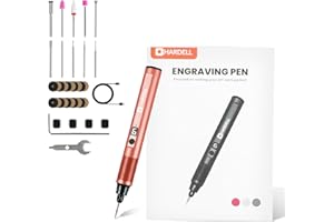 HARDELL Engraving Pen, 6 Speed, Rechargeable Engraver Pen for Artists & DIYers, Electric Engraving Tool with 41 Accessories, Engrave 60+ Surfaces, Engraving Pen for Metal, Wood, Glass and Plastic