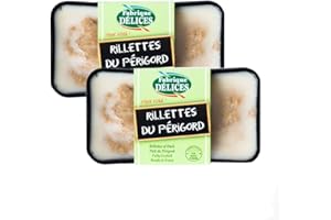 FABRIQUE DELICES Duck Rillettes Perigord Style - Duck Breast Pate - 7oz - Pork-Free - The Set of 2 Terrines