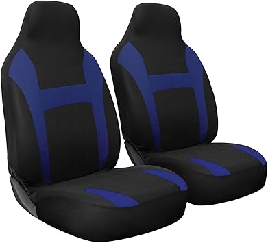 Black Low Bucket Seats Odorless Rubber Floor Mats 6 Piece Car Auto Seat Cover