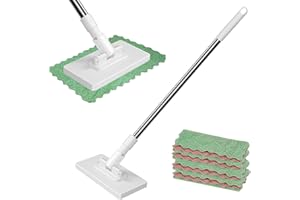 Fregona Antipolvo Desechable, Fregona Antipolvo Desechable Con 4 Paños Reutilizables, , Flat Mop with Disposable Pads,Dust wi