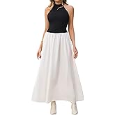 HTZMO Women Fall Knit Flowy Wedding Guest Maxi Dresses Sexy Backless Halter Neck Patchwork Cocktail Party Long Dress
