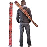 Bag Black or Ikat for Didgeridoo or rain stick 51" 59" 69" (51 Inch, Ikat) | Protective carry bag for didgeridoo, rain stick or flute; 51 Inch, Ikat. Useful for storage and transport.
