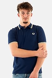 Fred Perry Men's Twin Tipped Shirt, French Navy/Ice