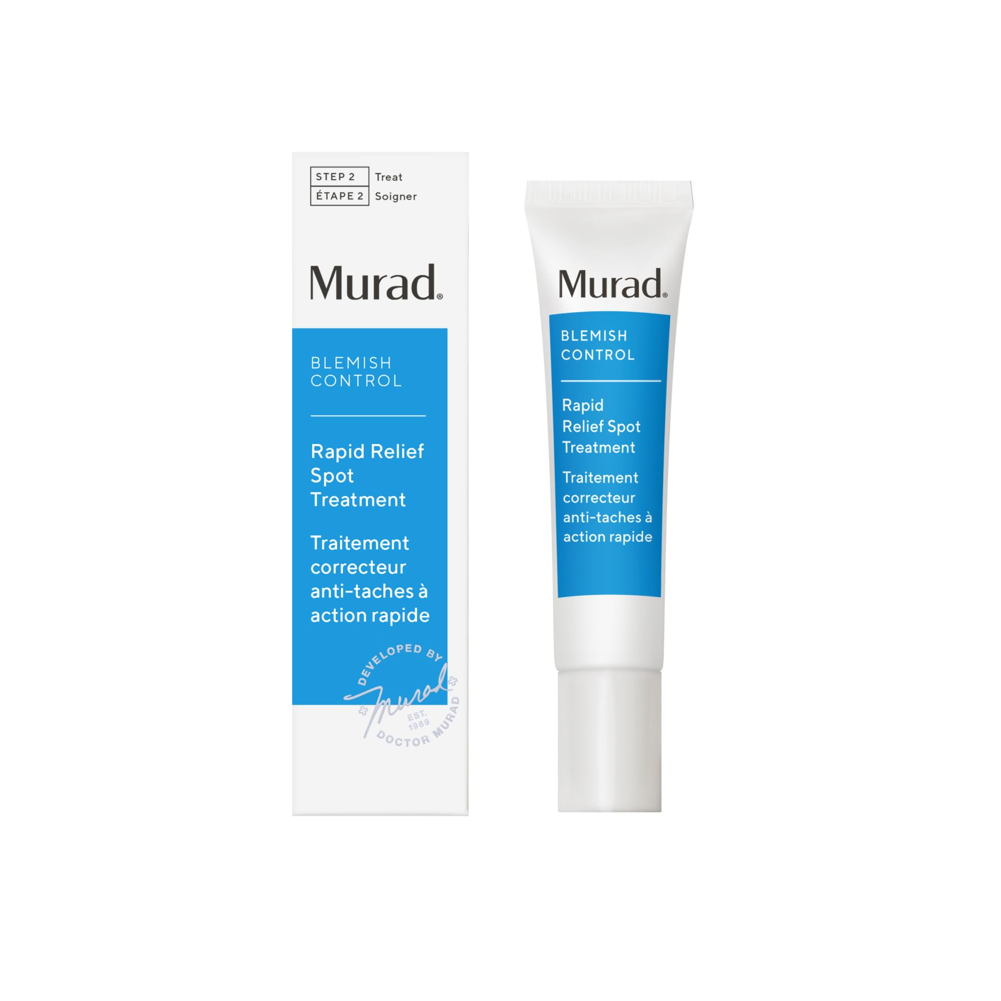 Murad Rapid Relief Spot Treatment - Blemish Control Max Strength 2% Salicylic Acid Gel - Fast Blemish Relief - Instant Blemish Spot Treatment - 15ml Clear Gel for Face
