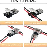 WMYCONGCONG 15x 2 Pin Wire Connectors No Strip Low Voltage 20-22 AWG T Tap view 3