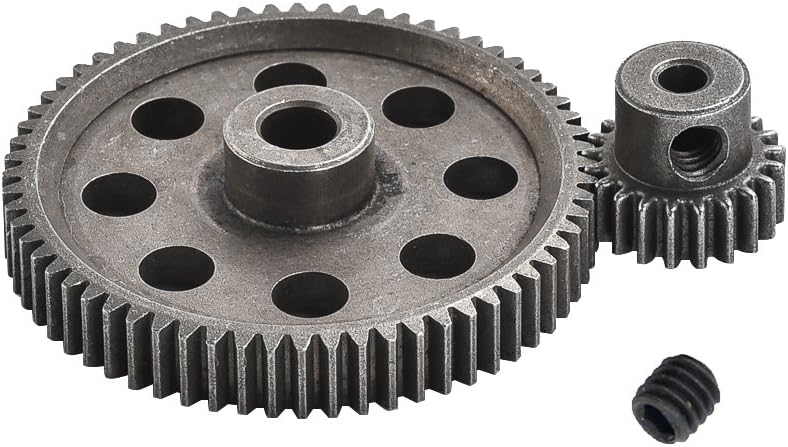 XPURC 11184 Diff Differential Main Metal Spur Gear 64T and 11181 Motor Gear 21T RC Replacement Parts Apply to EPX 1/10 Rc Car Redcat